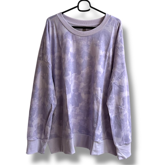 Mondetta XXL Purple Floral Tie-Dye Sweatshirt - Picture 1 of 5